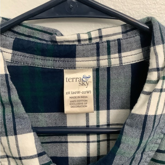 Terra & Sky Blue and Green Plaid Shirt - Picture 2 of 6